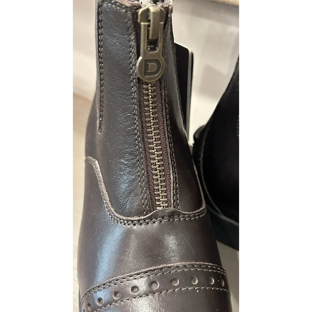 Dublin Kids Foundation Zip Paddock Boots II Brown Leather Equestrian‎ Boot Sz 11